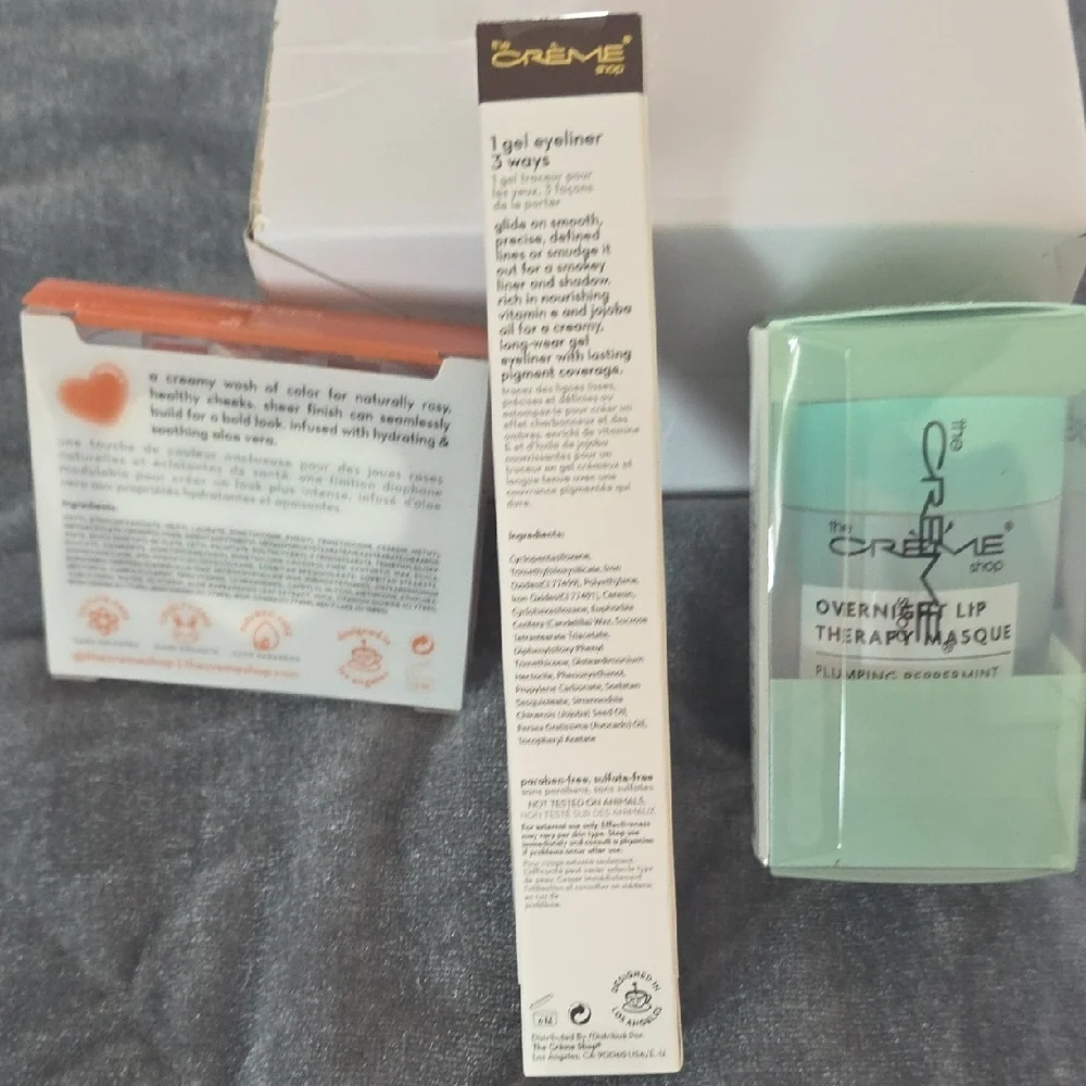 THE CREME SHOP Blush Balm, 3 In 1 Chroma Gel  Eyeliner, Overnight Lip Masque